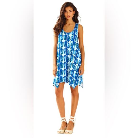 Lilly Pulitzer Women's Melle Dress in Indigo Get in Line Size Medium Nautical - Picture 1 of 8